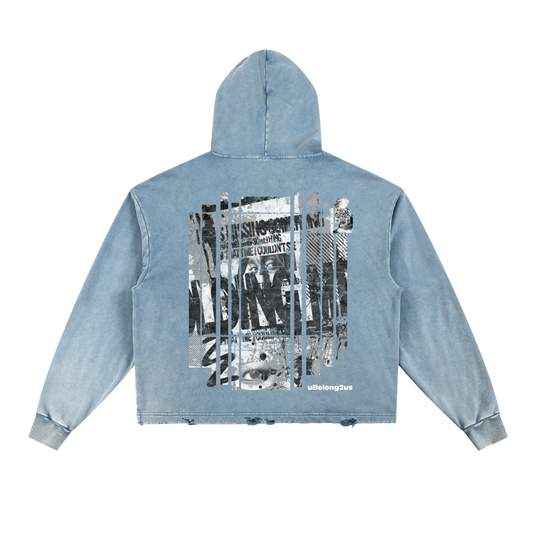 #oversized,#damaged,#faded,#qr music hoodie,#vintage washed,#frayed-hem,#pre-order