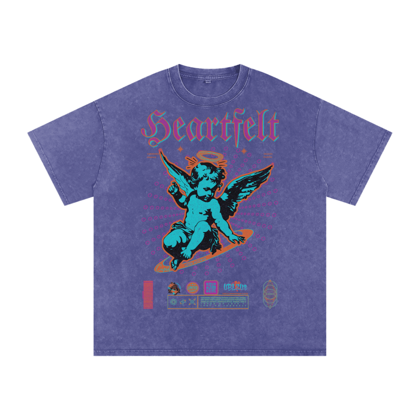T-shirt ,Qr music T-shirt, Qr Music Oversized Limited ,Oversized ,Qr Music Oversized Limited,Cupid,acid wash,liited edition,DSGND101