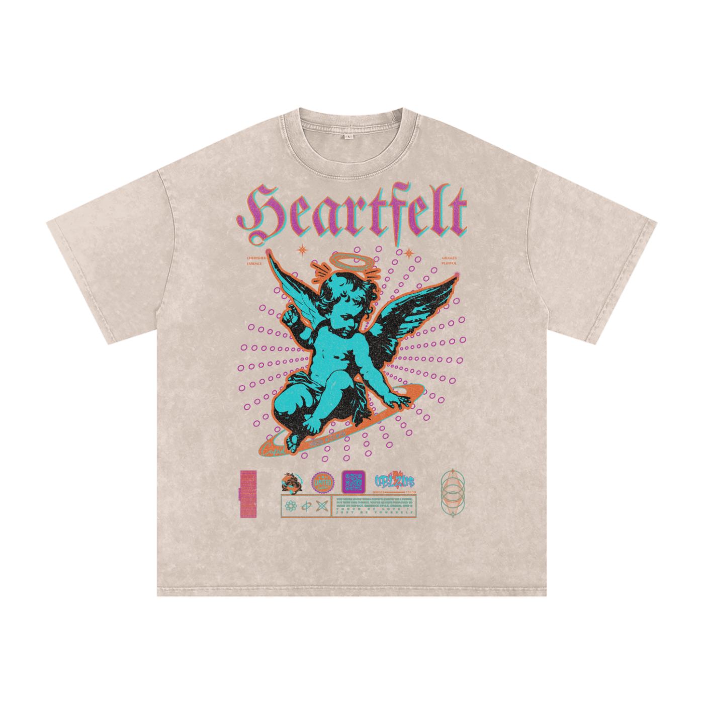 T-shirt ,Qr music T-shirt, Qr Music Oversized Limited ,Oversized ,Qr Music Oversized Limited,Cupid,acid wash,liited edition,DSGND101
