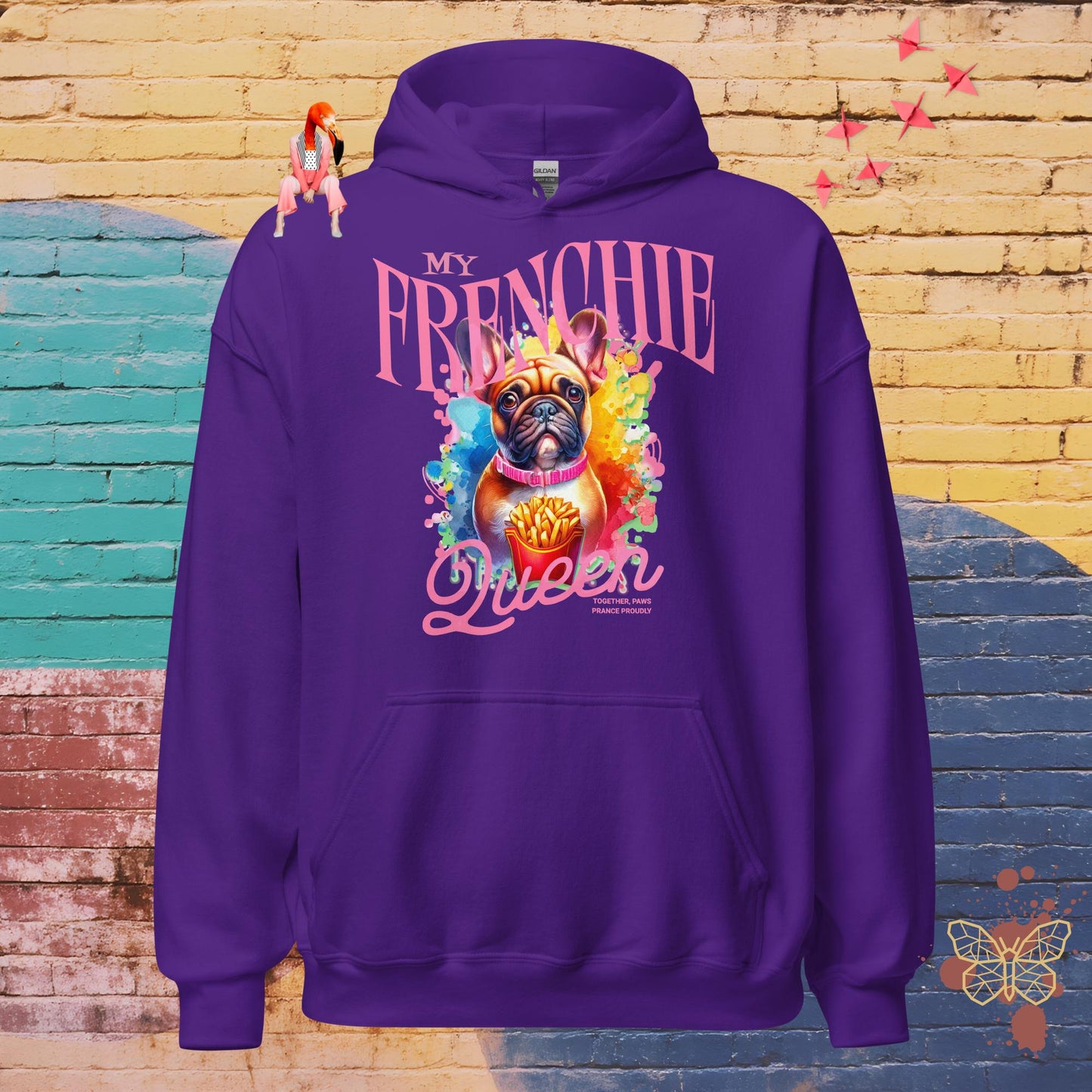 My Frenchie Queen – Limited QR Music Hoodie – Unisex | Relaxed Fit | Supreme Comfort – Hoodie | QR Music Drop by uBelong2.us | Variant: Purple