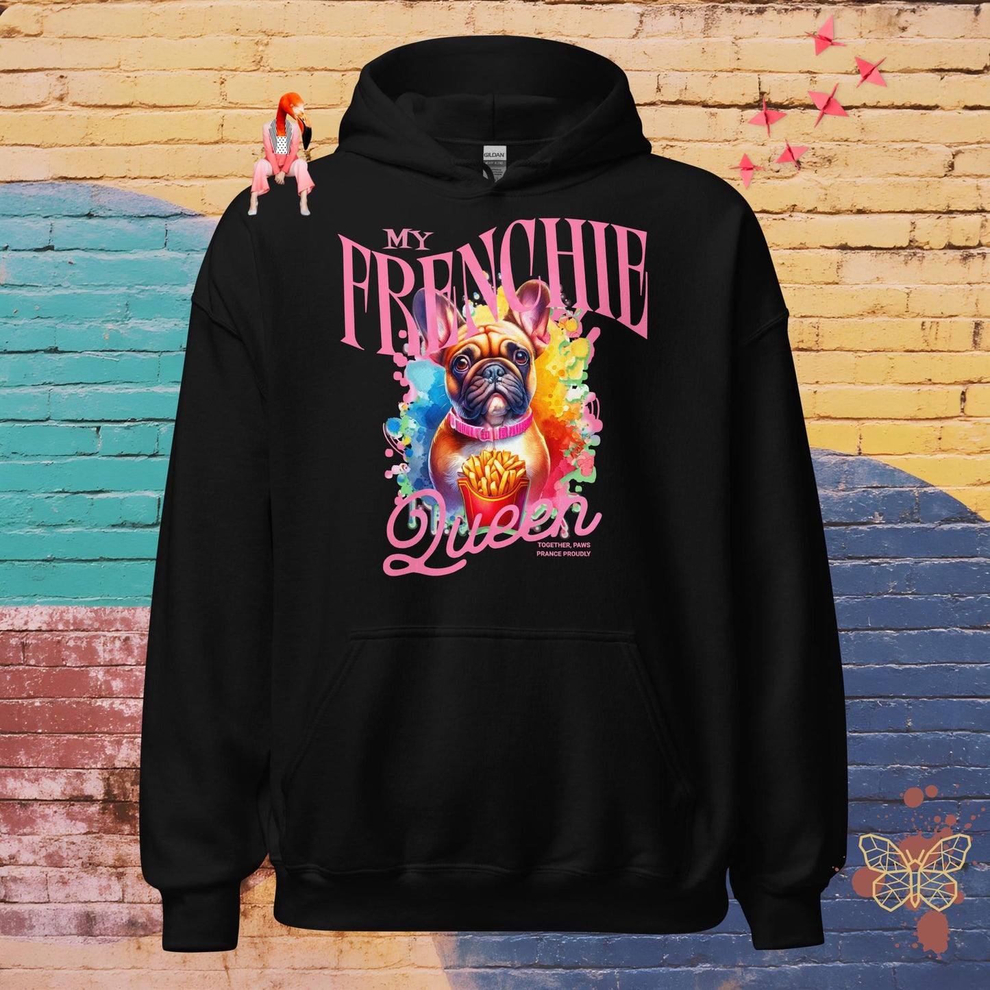 My Frenchie Queen – Limited QR Music Hoodie – Unisex | Relaxed Fit | Supreme Comfort – Hoodie | QR Music Drop by uBelong2.us | Variant: Black