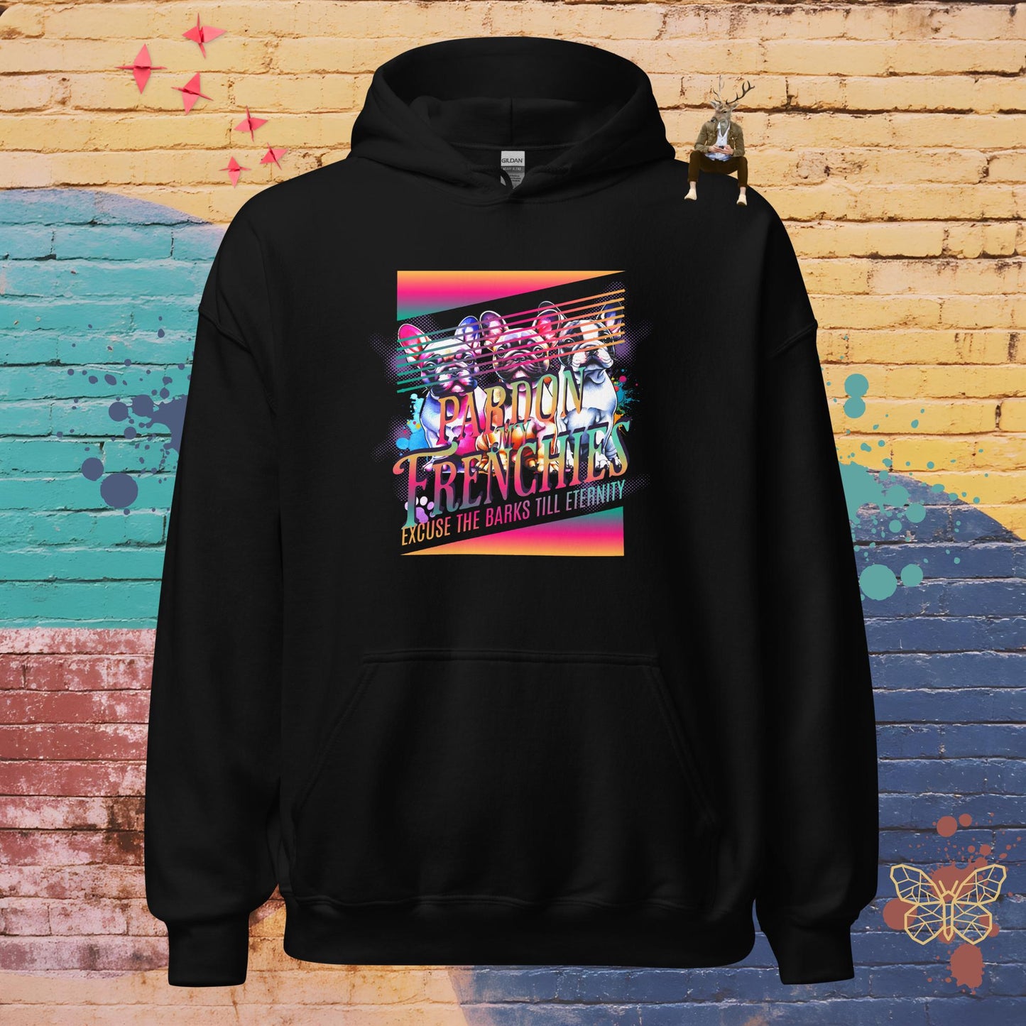 Pardon My Frenchies – Limited QR Music Hoodie – Unisex | Relaxed Fit | Supreme Comfort – Hoodie | QR Music Drop by uBelong2.us | Variant: Black
