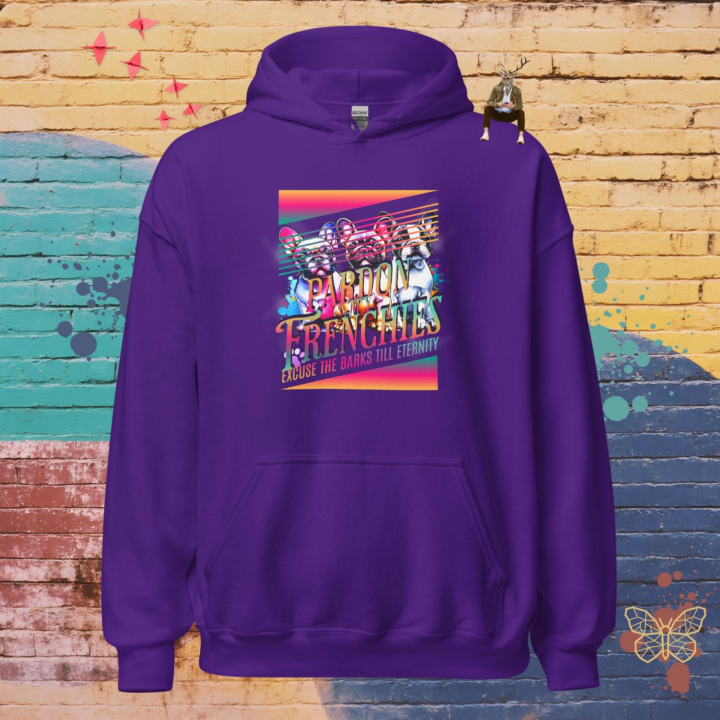 Pardon My Frenchies – Limited QR Music Hoodie – Unisex | Relaxed Fit | Supreme Comfort – Hoodie | QR Music Drop by uBelong2.us | Variant: Purple