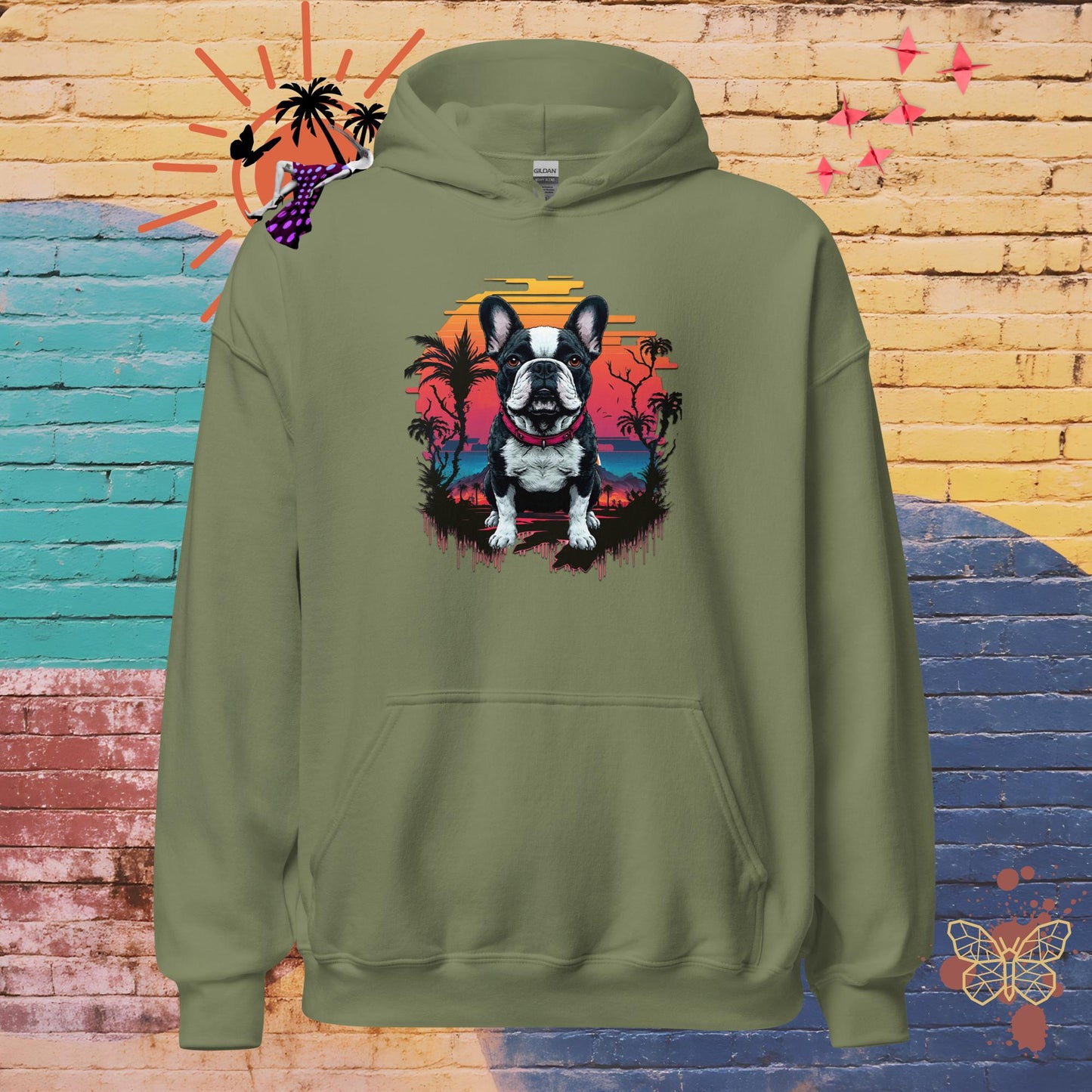 Stormy & Sunset – Limited QR Music Hoodie – Unisex | Relaxed Fit | Supreme Comfort – Hoodie | QR Music Drop by uBelong2.us | Variant: Military Green