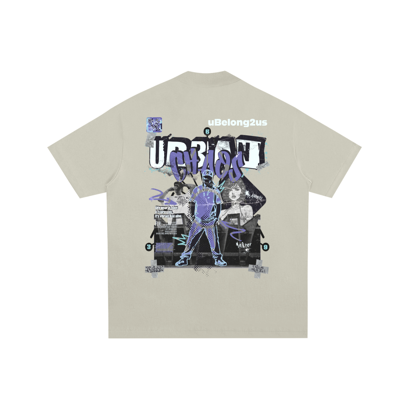 essential,qr music t-shirt,qr beatee,oversized,premium,urban chaos,effected