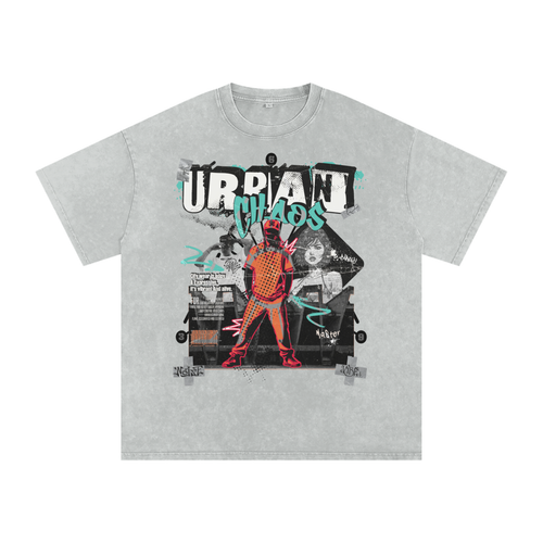 #urban chaos,acid wash t-shirt,qr t-shirt,qr music t-shirt,oversized,oversized t-shirt,oversized effected t-shirt
