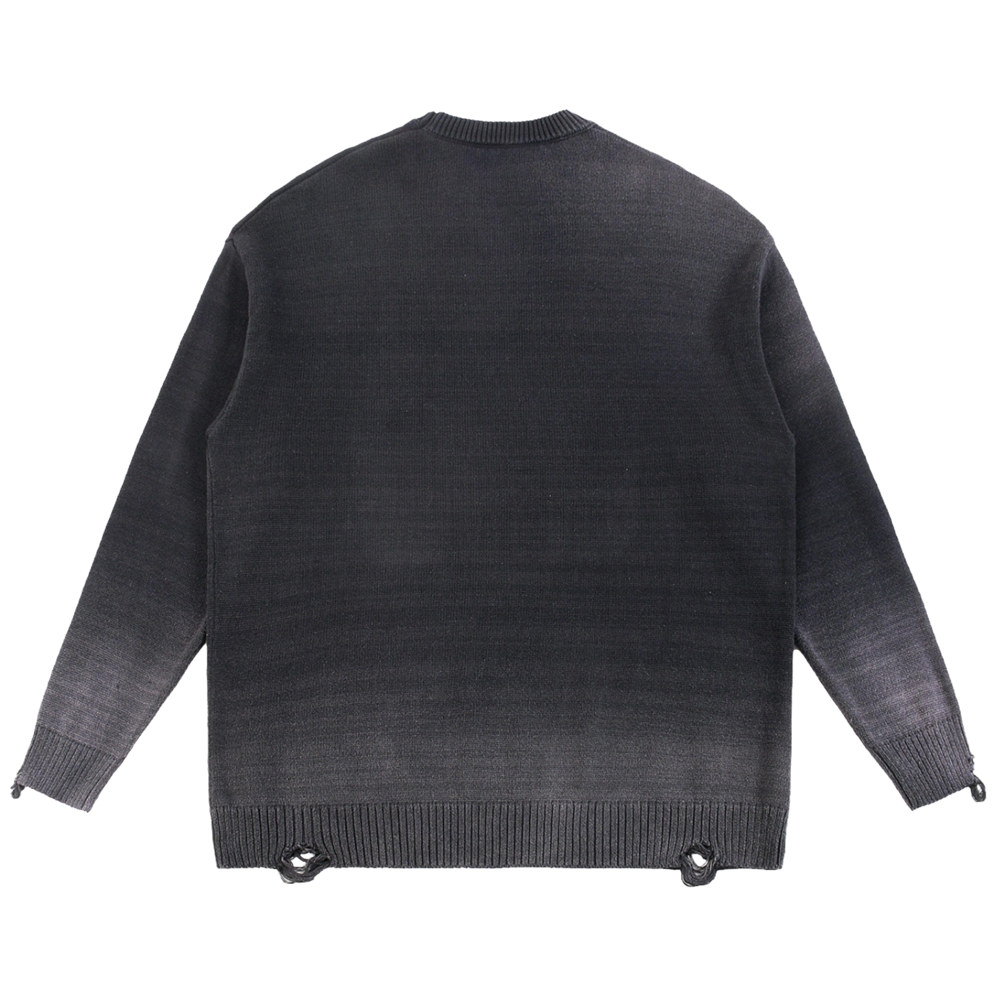 Sun Fade Distressed Ripped Crew-neck Sweatshirt
