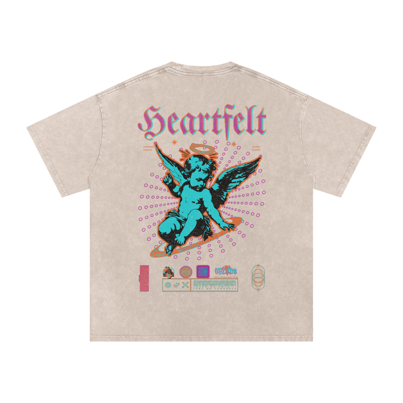T-shirt  ,Qr music T-shirt, Qr Music  Oversized  Limited ,Oversized ,Qr Music Oversized Limited,Cupid,acid wash,liited edition,DSGND101