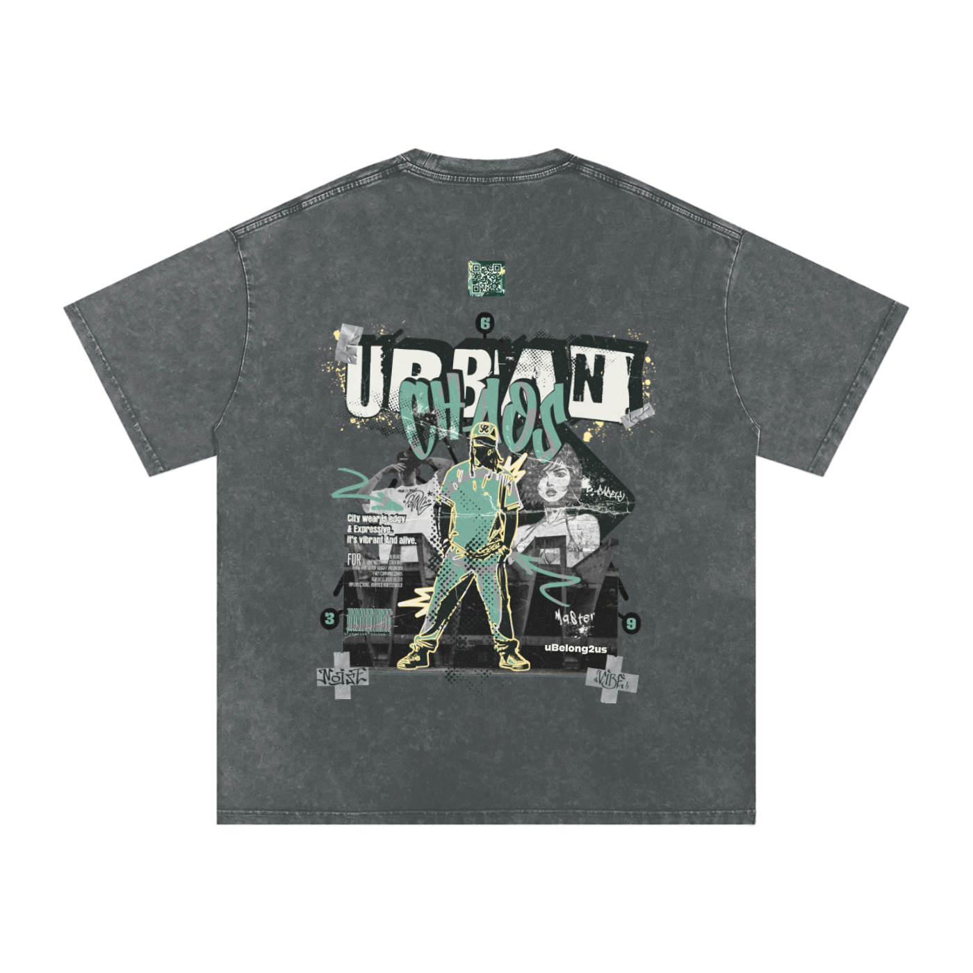 qr music t-shirt,faded,faded t-shirt,snow washed,oversized