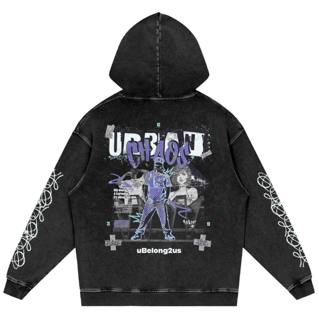 Urban Chaos Heavyweight Cotton "Armor" 420gsm  Unisex Oversized Snow Washed