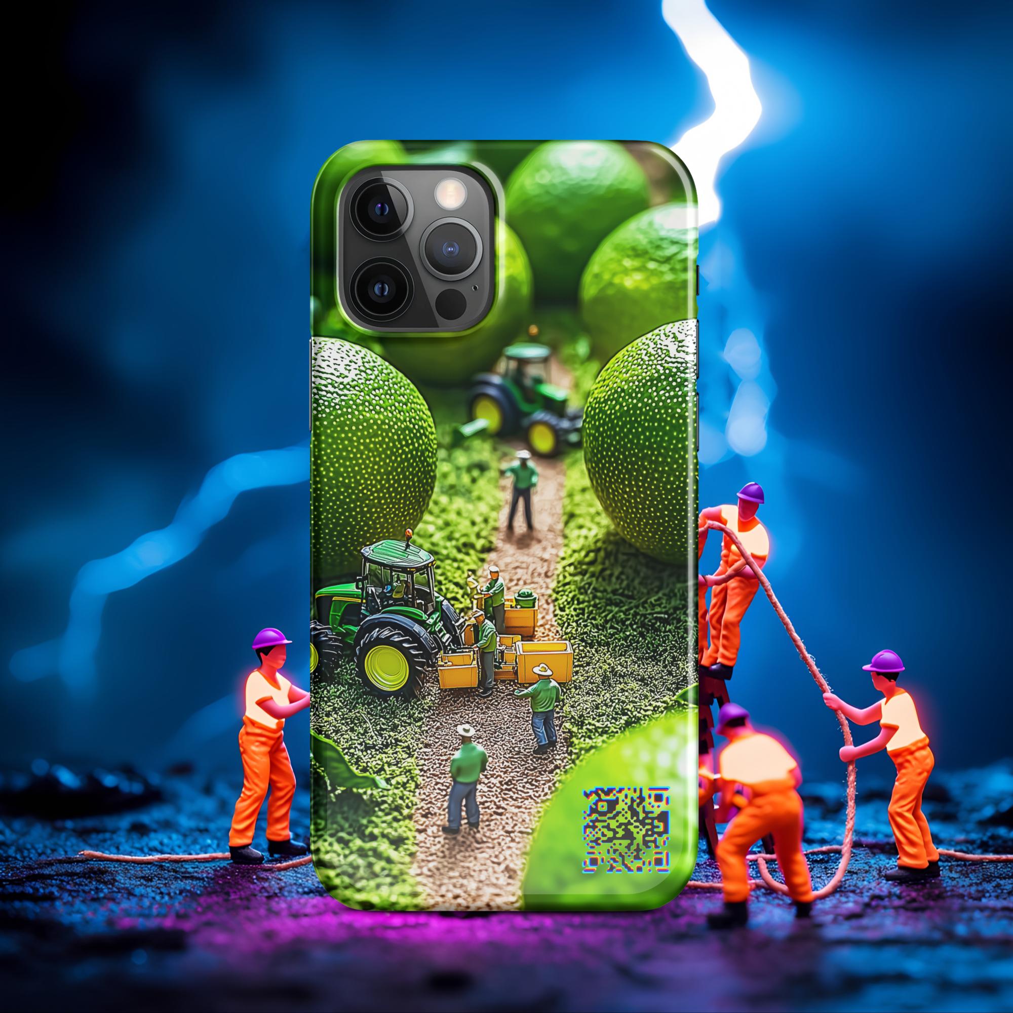 Tiny Workers™ – Lime Garden – Limited QR Music Case for iPhone® – Snap | Glossy – Phone Case | QR Music Drop by uBelong2.us | Variant: iPhone 12 Pro