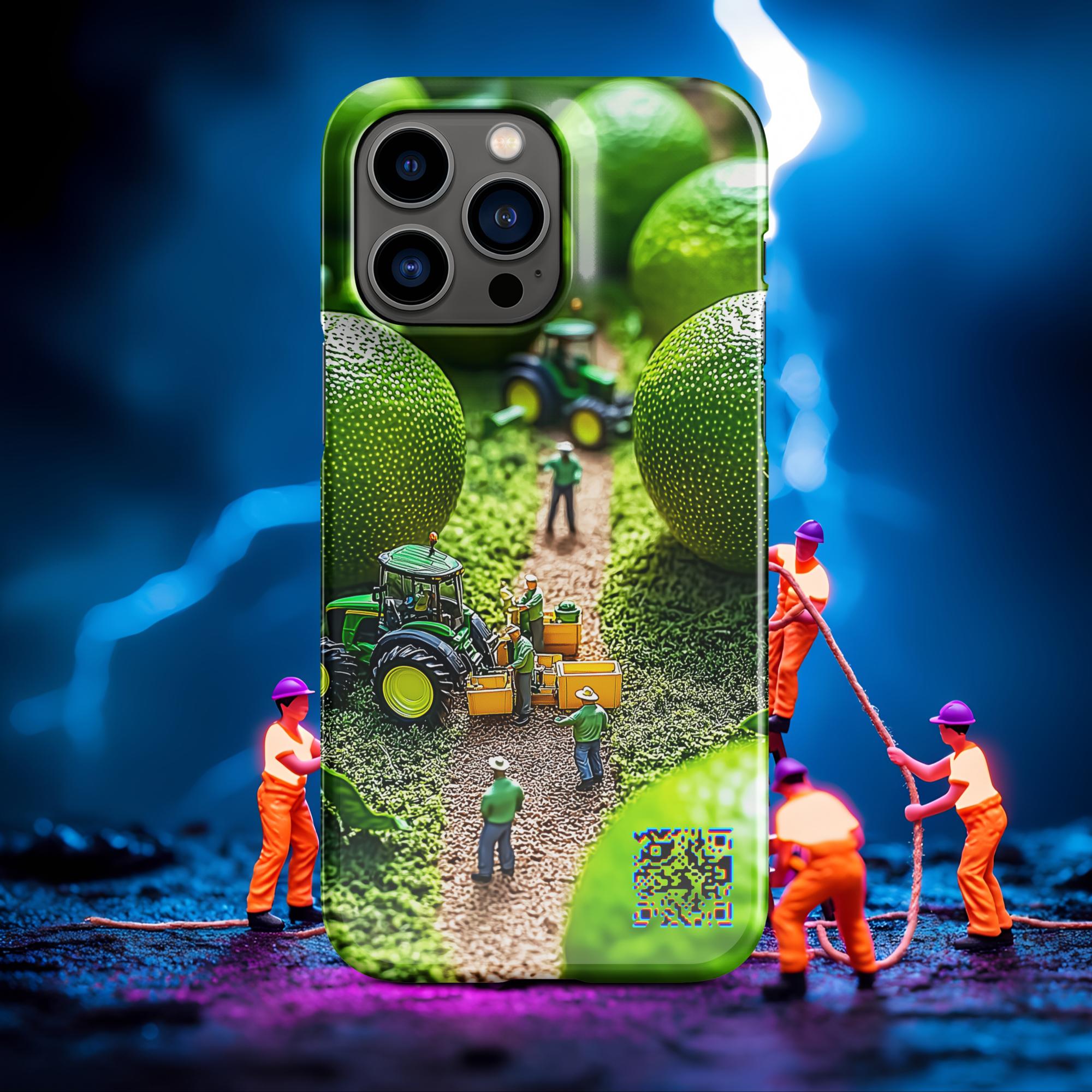 Tiny Workers™ – Lime Garden – Limited QR Music Case for iPhone® – Snap | Glossy – Phone Case | QR Music Drop by uBelong2.us | Variant: iPhone 14 Pro Max