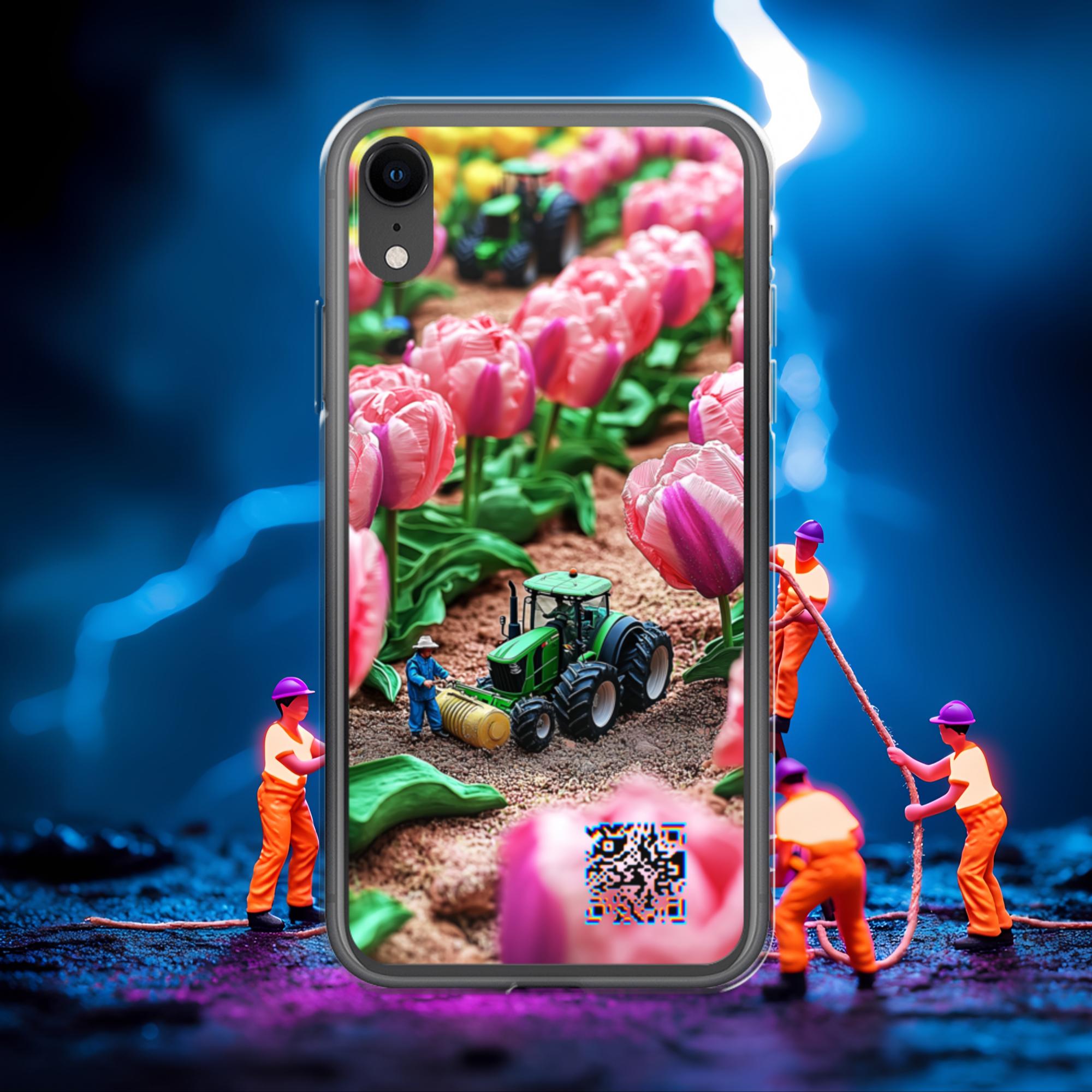 Tiny Workers™ – Spring Tulipans – Limited QR Music Case for iPhone® | FlexSafe™ – Phone Case | QR Music Drop by uBelong2.us | Variant: iPhone XR