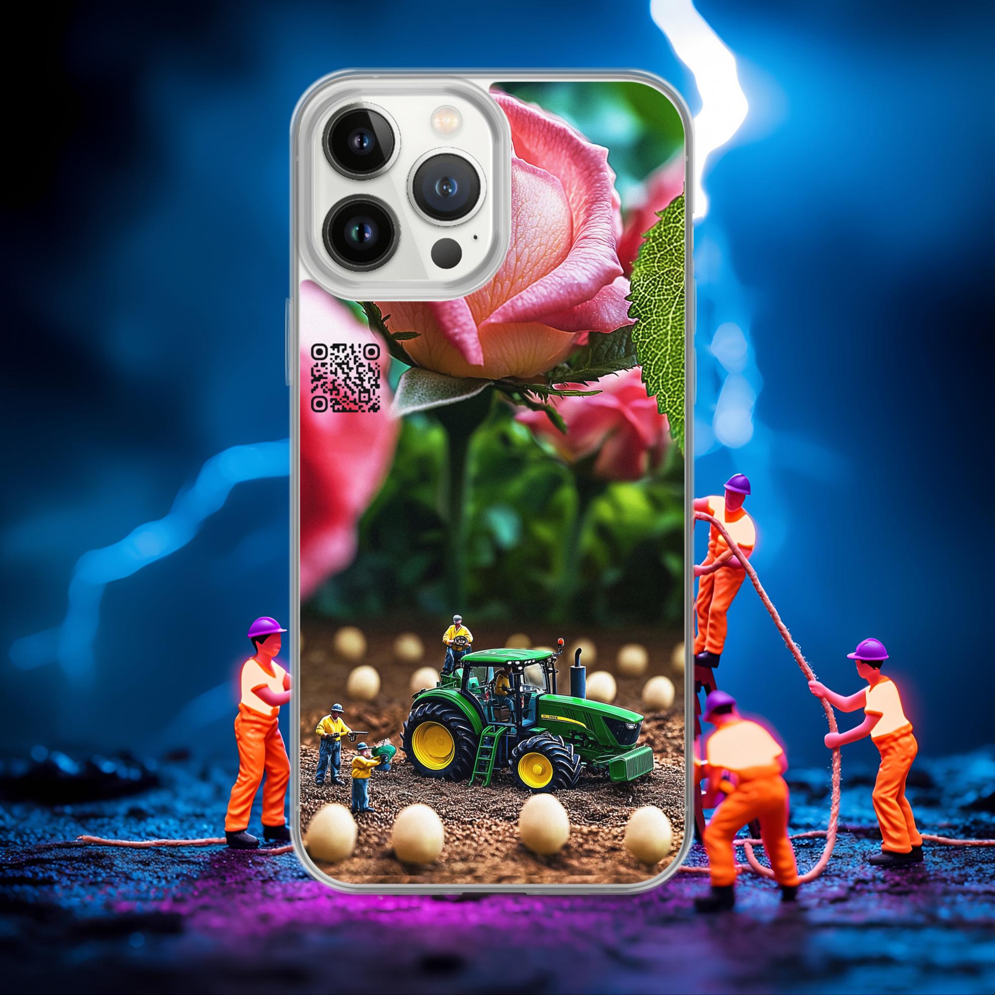 Tiny Workers™ – Giant Rose – Limited QR Music Case for iPhone® | FlexSafe™ – Phone Case | QR Music Drop by uBelong2.us | Variant: iPhone 13 Pro Max