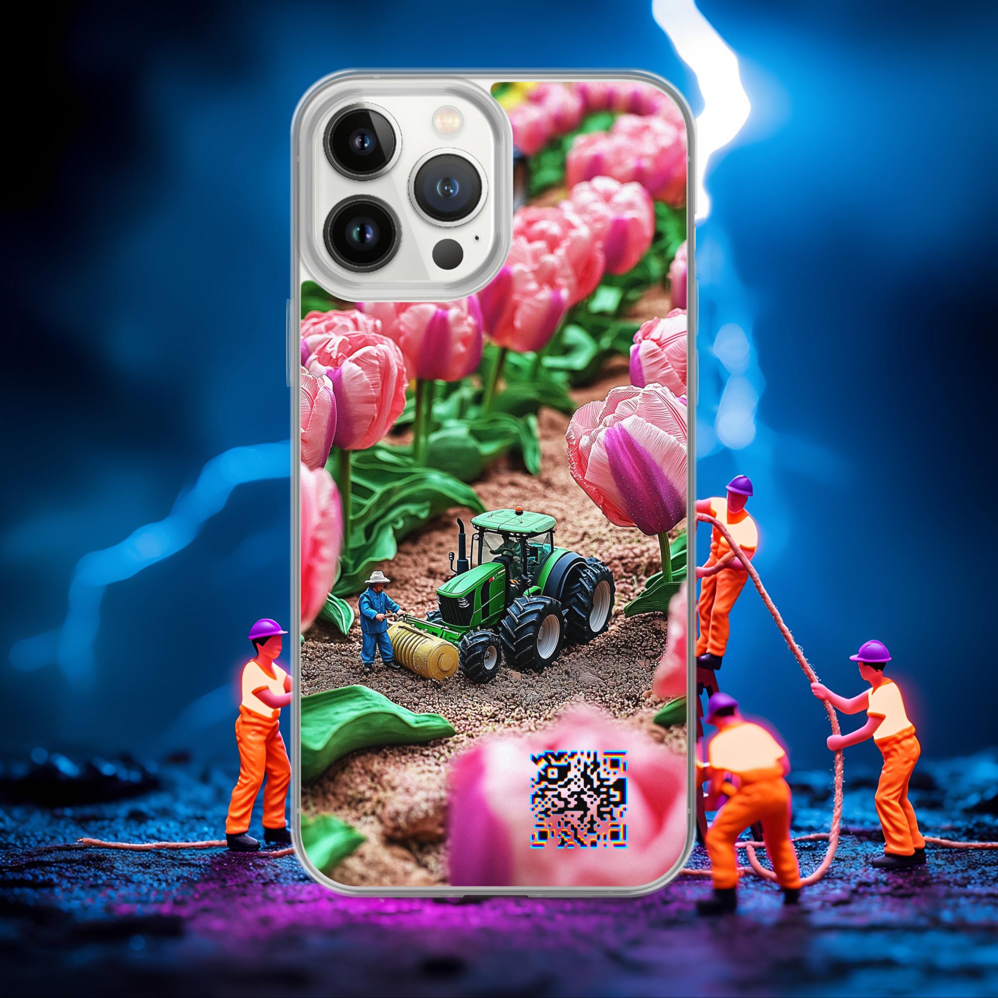 Tiny Workers™ – Spring Tulipans – Limited QR Music Case for iPhone® | FlexSafe™ – Phone Case | QR Music Drop by uBelong2.us | Variant: iPhone 13 Pro Max
