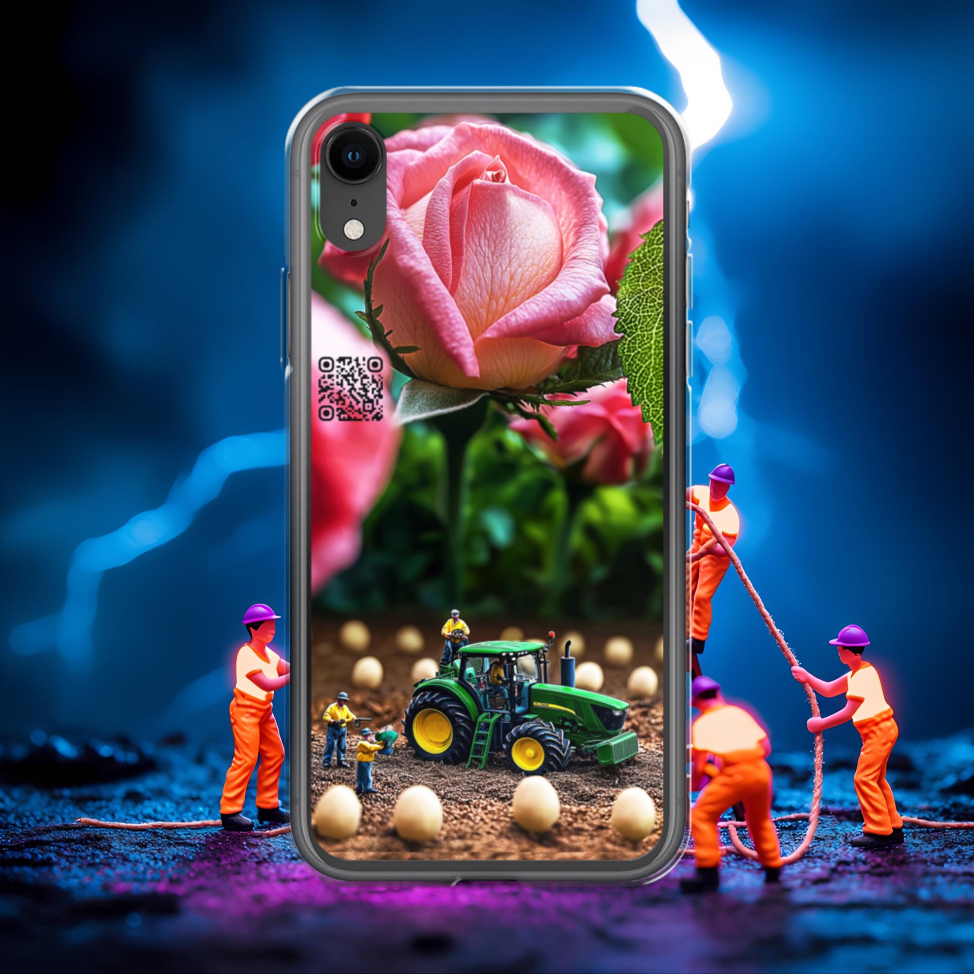 Tiny Workers™ – Giant Rose – Limited QR Music Case for iPhone® | FlexSafe™ – Phone Case | QR Music Drop by uBelong2.us | Variant: iPhone XR