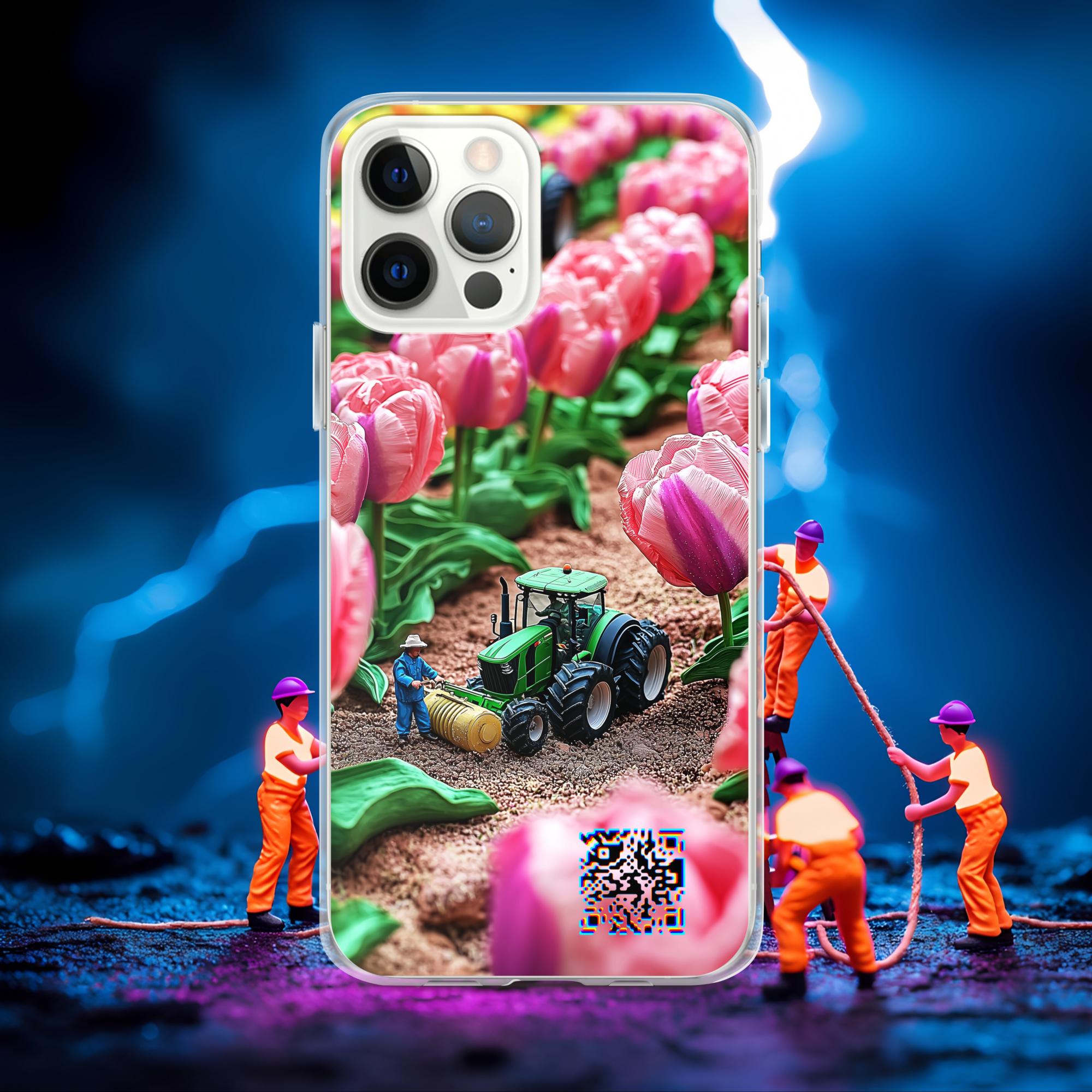 Tiny Workers™ – Spring Tulipans – Limited QR Music Case for iPhone® | FlexSafe™ – Phone Case | QR Music Drop by uBelong2.us | Variant: iPhone 12 Pro Max