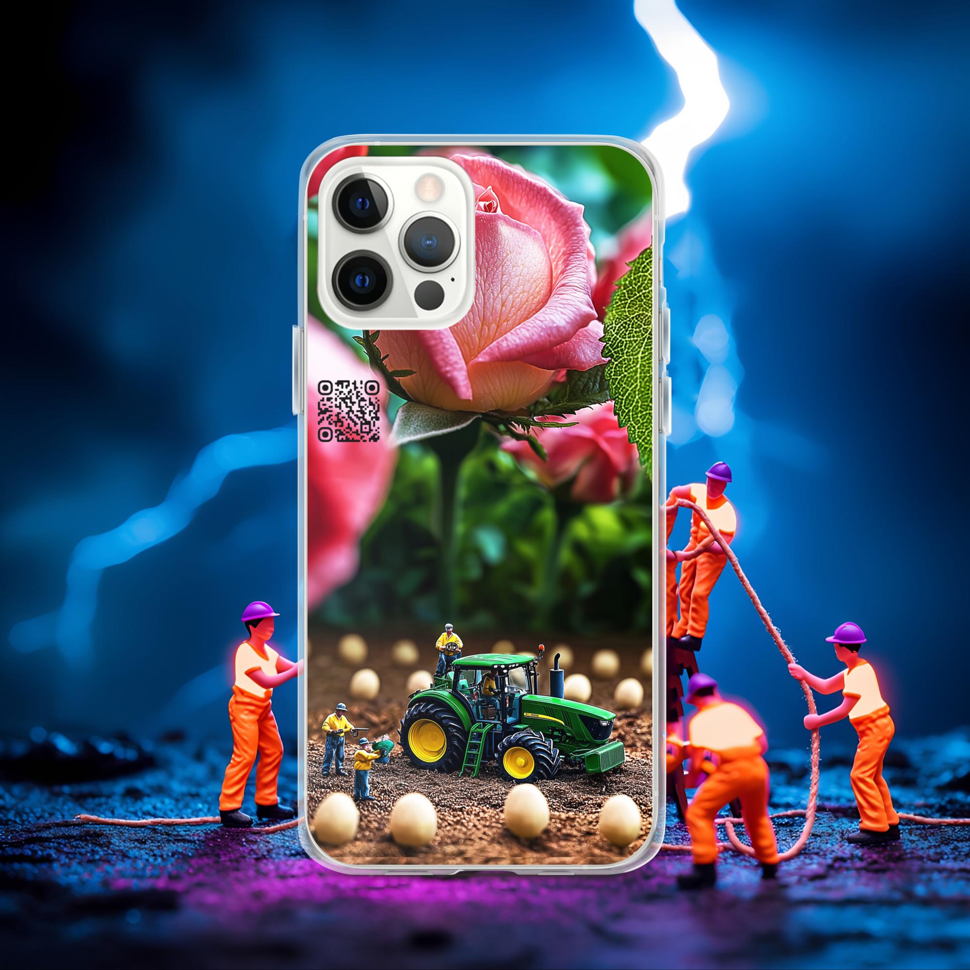 Tiny Workers™ – Giant Rose – Limited QR Music Case for iPhone® | FlexSafe™ – Phone Case | QR Music Drop by uBelong2.us | Variant: iPhone 12 Pro