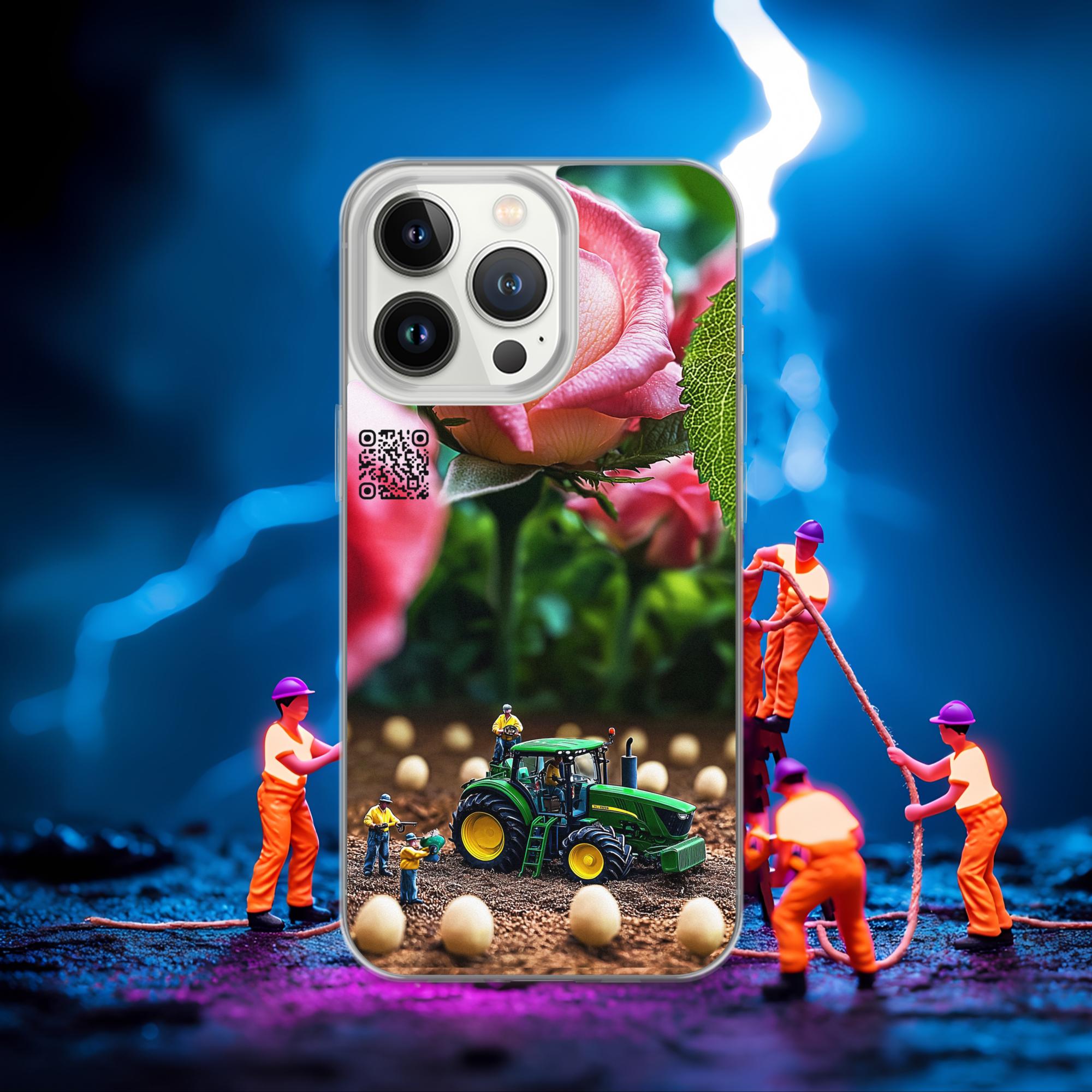 Tiny Workers™ – Giant Rose – Limited QR Music Case for iPhone® | FlexSafe™ – Phone Case | QR Music Drop by uBelong2.us | Variant: iPhone 13 Pro
