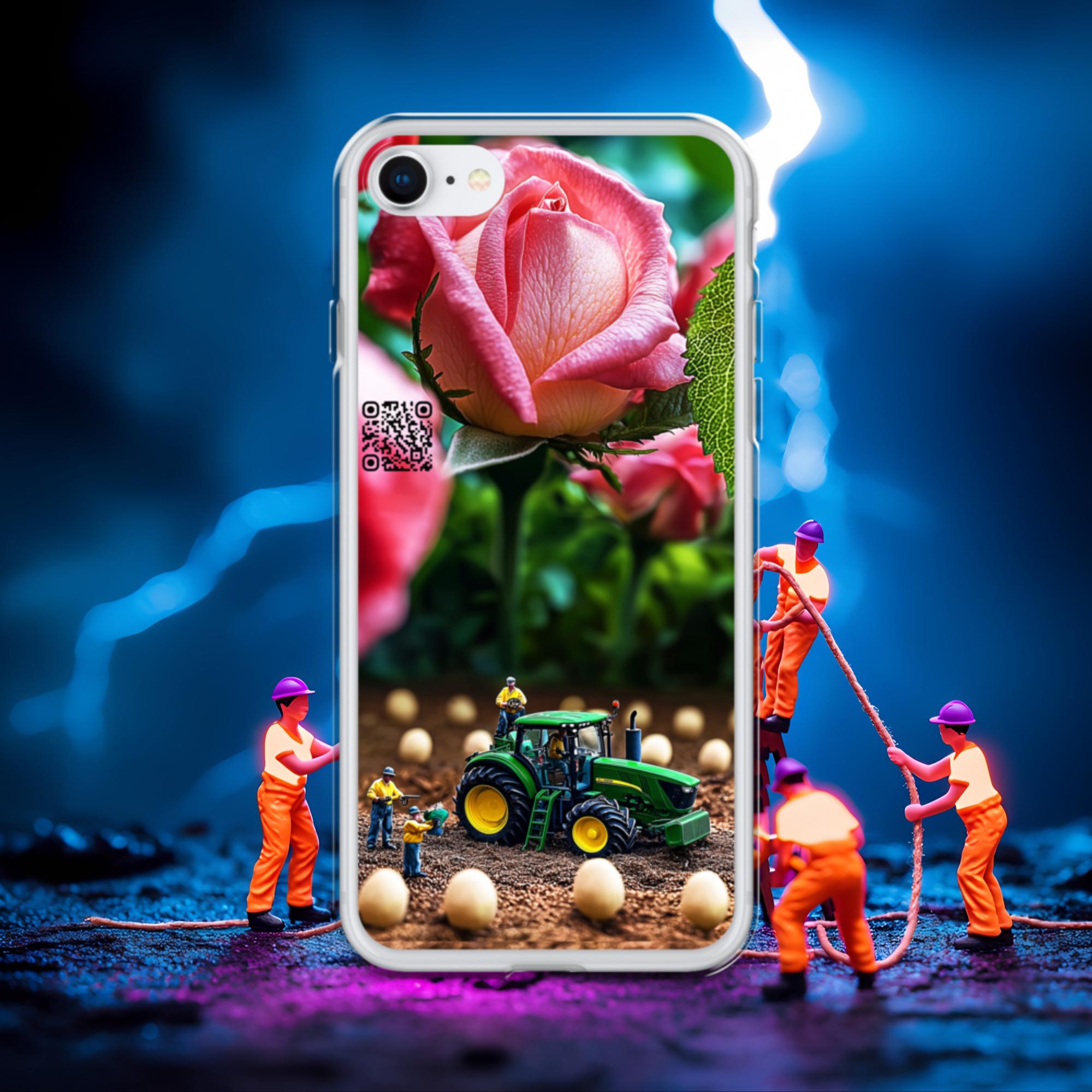 Tiny Workers™ – Giant Rose – Limited QR Music Case for iPhone® | FlexSafe™ – Phone Case | QR Music Drop by uBelong2.us | Variant: iPhone 7/8