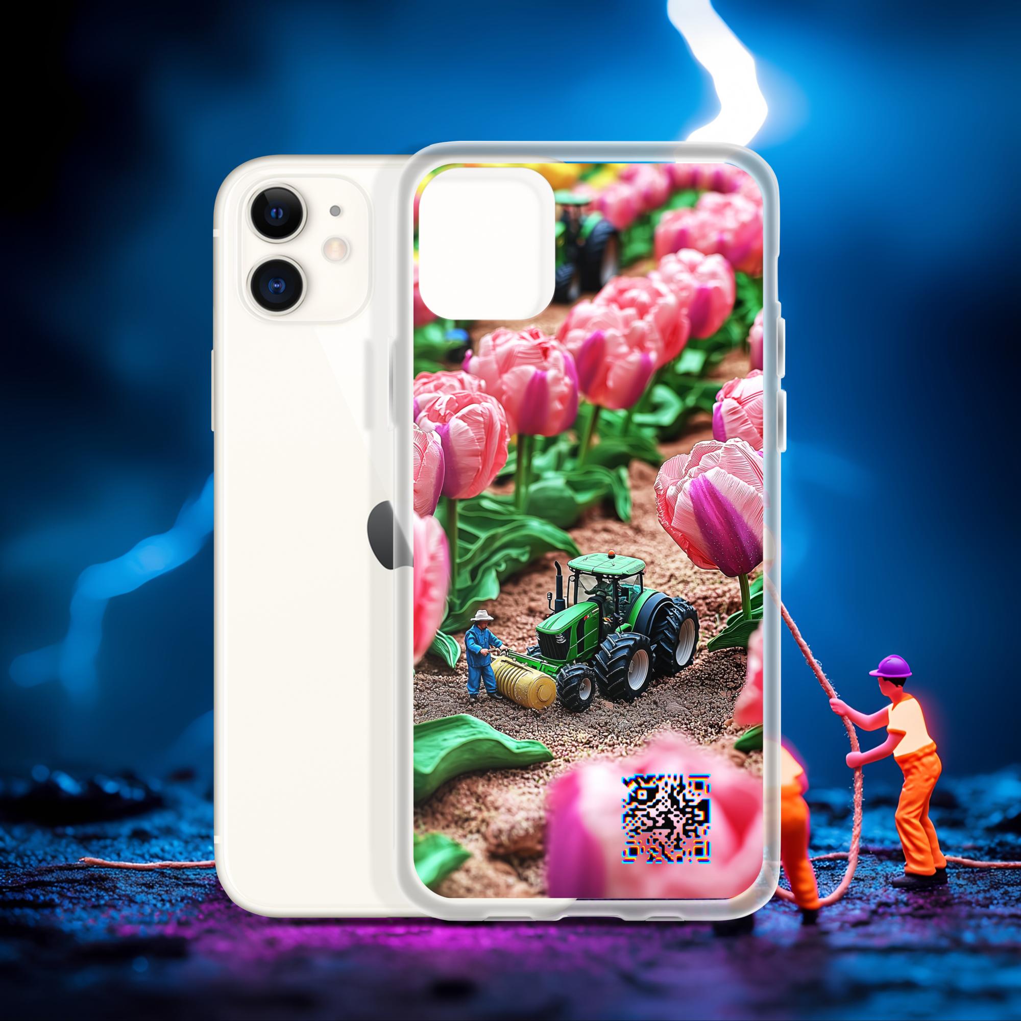 Tiny Workers™ – Spring Tulipans – Limited QR Music Case for iPhone® | FlexSafe™ – Phone Case | QR Music Drop by uBelong2.us | Variant: iPhone 11