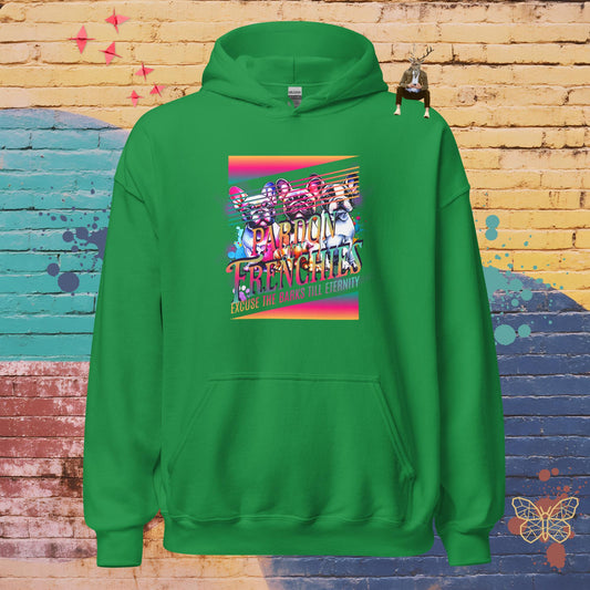Pardon My Frenchies – Limited QR Music Hoodie – Unisex | Relaxed Fit | Supreme Comfort – Hoodie | QR Music Drop by uBelong2.us | Variant: Irish Green