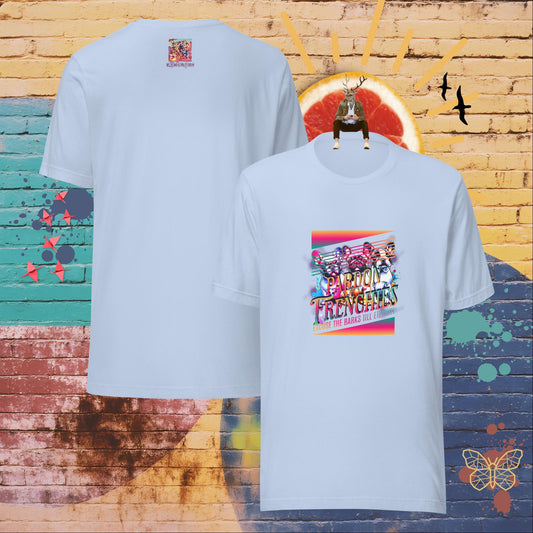 Pardon My Frenchies – Limited QR Music T-Shirt – Unisex | Relaxed Fit | Supreme Comfort – T-Shirt | QR Music Drop by uBelong2.us | Variant: Baby Blue
